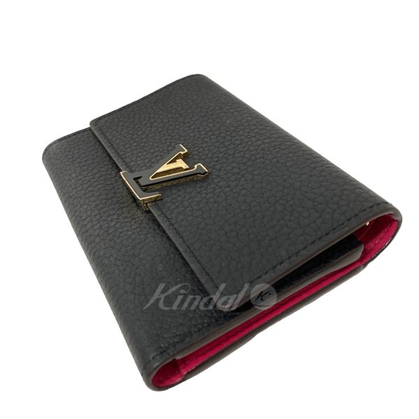 8018001072188 5 LOUIS VUITTON Taurillon Wallet Noir Hot Pink