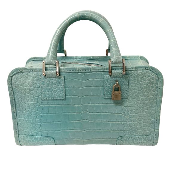 8018001083085 1 LOEWE Amazona 28 Crocodile Handbag Blue