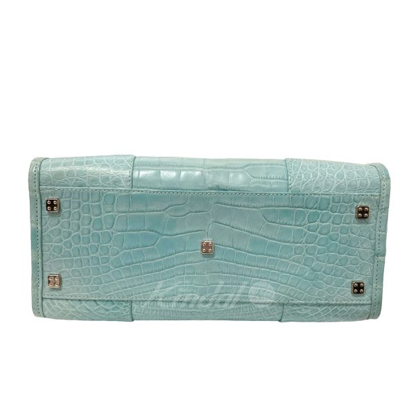 8018001083085 7 LOEWE Amazona 28 Crocodile Handbag Blue