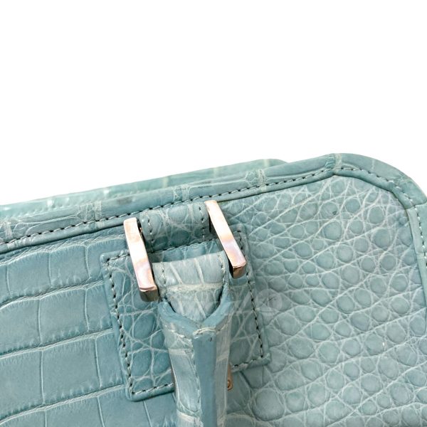 8018001083085 9 LOEWE Amazona 28 Crocodile Handbag Blue