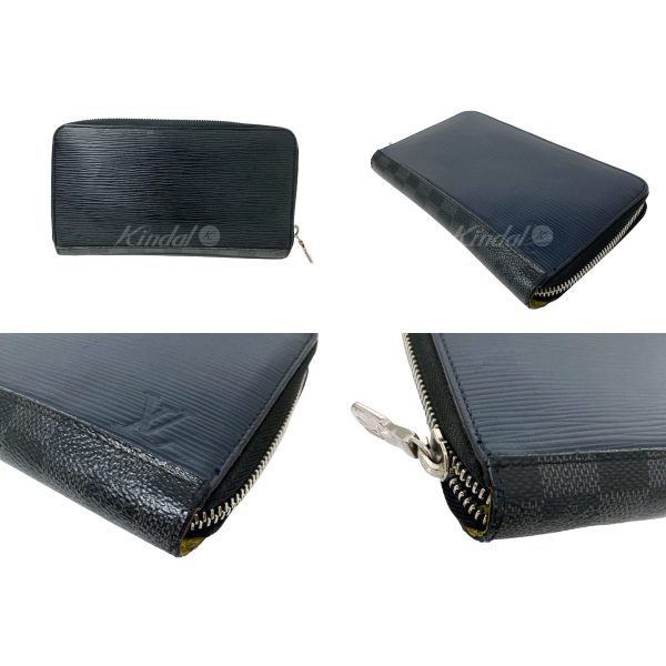 8018001116936 2 LOUIS VUITTON Epi Zippy Organizer NM Long Wallet M68227 Black