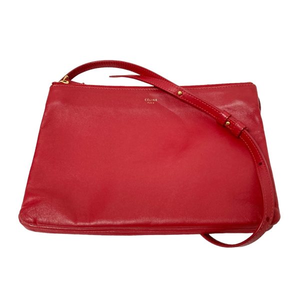 8018001149378 1 CELINE Trio Large Shoulder Bag Red