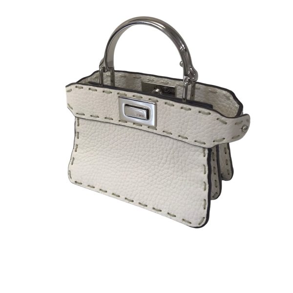 8020000778589 1 FENDI Python Shoulder Peekaboo Isee Micro Bag White