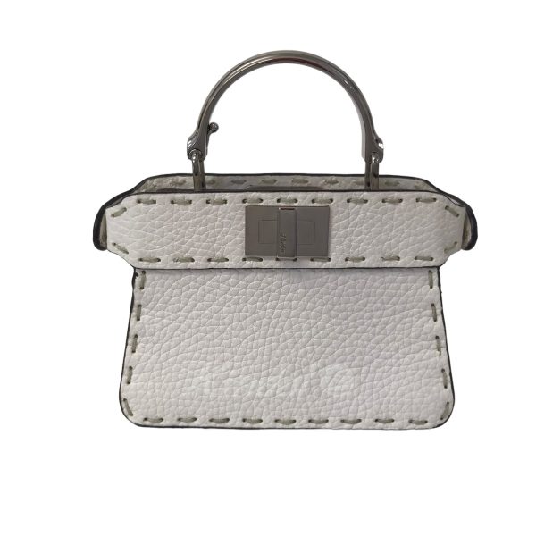 8020000778589 2 FENDI Python Shoulder Peekaboo Isee Micro Bag White