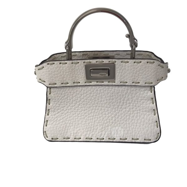 8020000778589 8 FENDI Python Shoulder Peekaboo Isee Micro Bag White