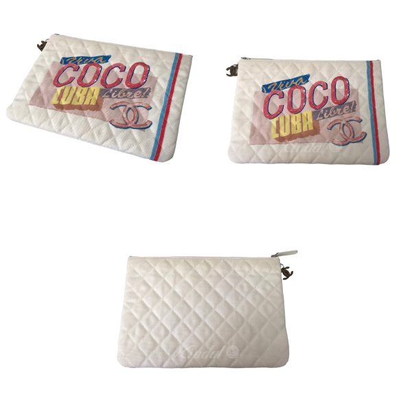 8020000829724 2 CHANEL coco cuba clutch bag white