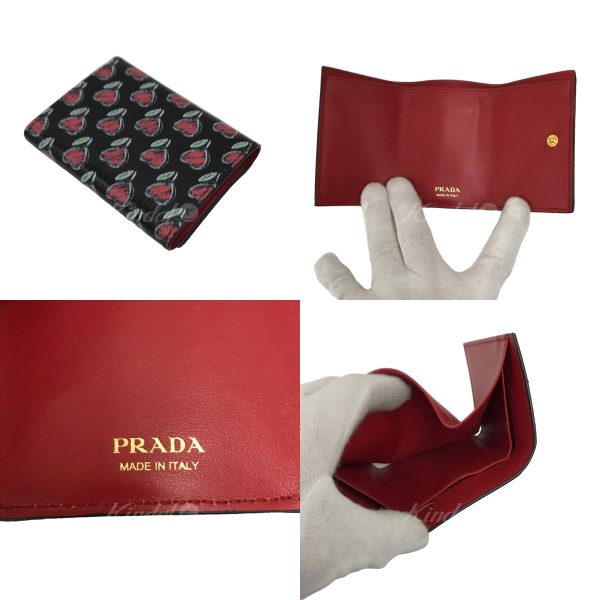 8033001465709 2 PRADA Wallet VITELLO MOVE LOVE Black