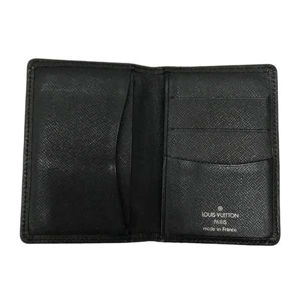 8033001609349 3 LOUIS VUITTON Taiga Pocket Organizer Ardoise Card Case M30512 Black