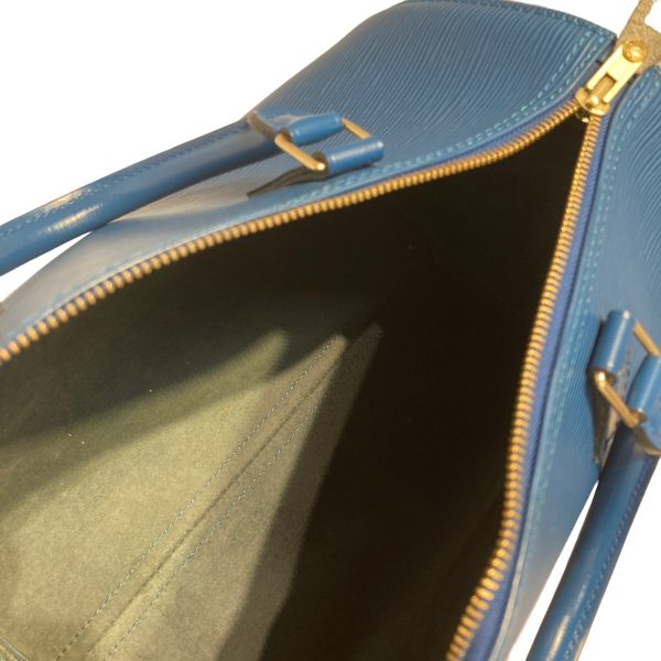 8039000791122 16 LOUIS VUITTON Speedy 30 Toledo Blue Handbag M43005 Blue