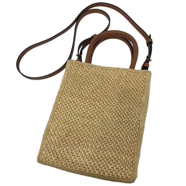 8040000788685 2 LOEWE Standard Tote Bag Raffia Brown White