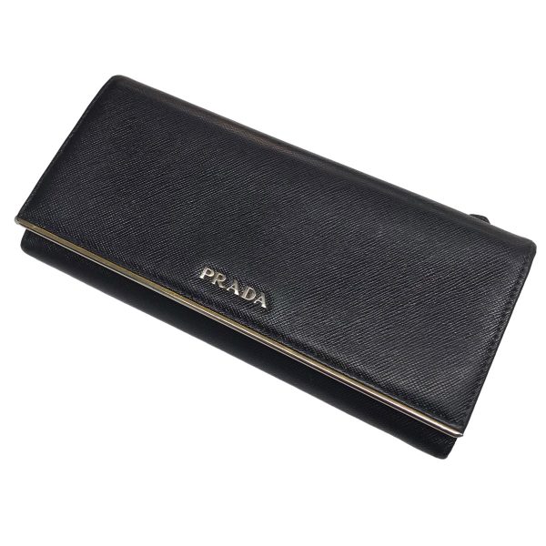 8042000354846 1 PRADA Saffiano Long Wallet Black