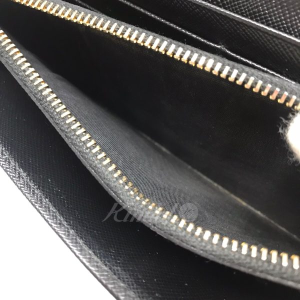 8042000354846 11 PRADA Saffiano Long Wallet Black