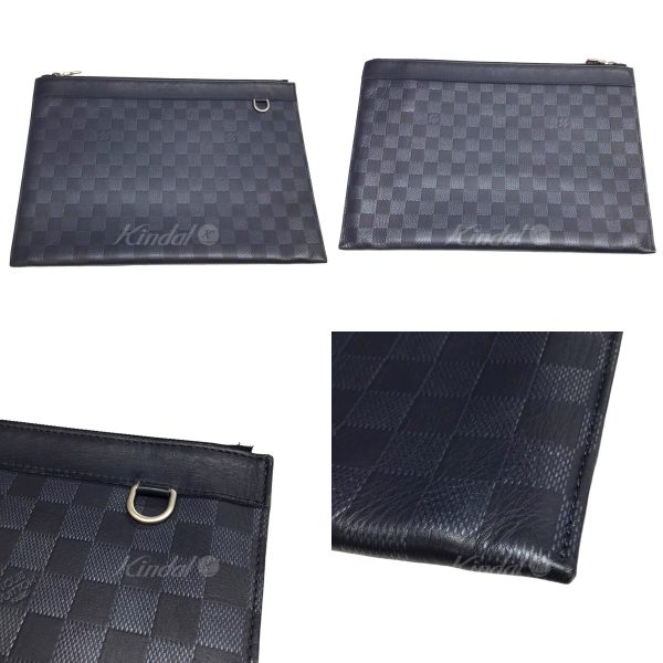 8042000394613 2 LOUIS VUITTON Infini Pochette Discovery GM Clutch Bag Blue