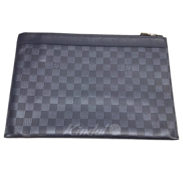 8042000394613 5 LOUIS VUITTON Infini Pochette Discovery GM Clutch Bag Blue