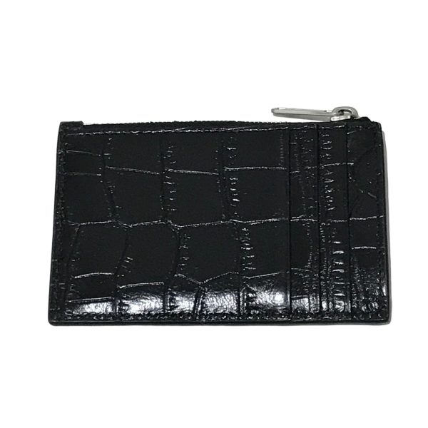 8042000455178 2 CELINE Card case zip Black