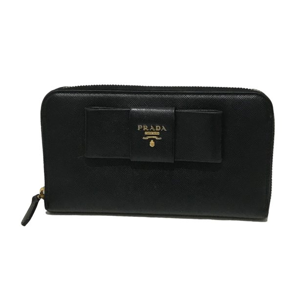 8042000460462 3 PRADA Wallet Long Wallet Black 290624