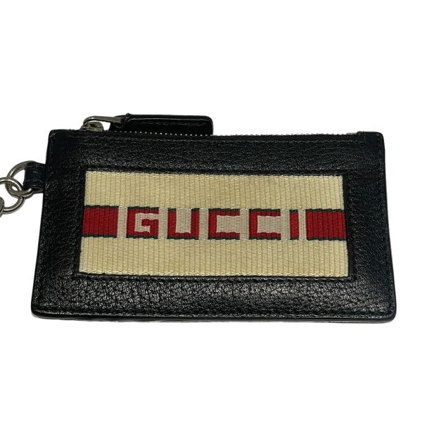 8055000430519 3 GUCCI Case Jacquard Stripe Strap Pass Case Black