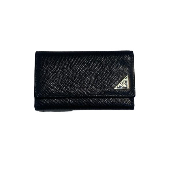 8055000430588 1 PRADA Saffiano Plate Key Case Black