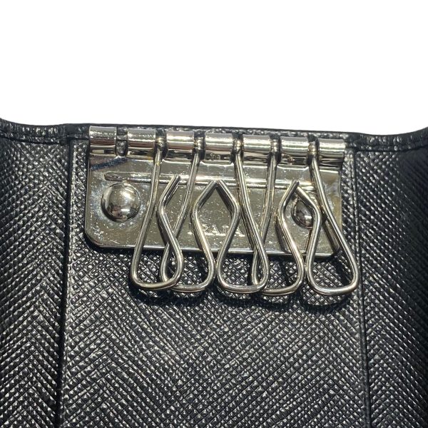 8055000430588 14 PRADA Saffiano Plate Key Case Black