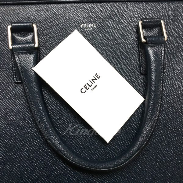 8056000173260 10 CELINE Hedi Slimane medium briefcase grained calfskin Blue