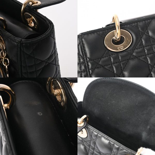 806500014382000 13 c CHRISTIAN DIOR Cannage Black Lambskin Shoulder Bag