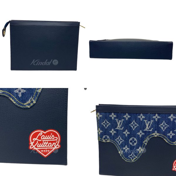 8069000085785 2 Louis Vuitton Pochette Voyage MM Switchable Clutch Bag Blue