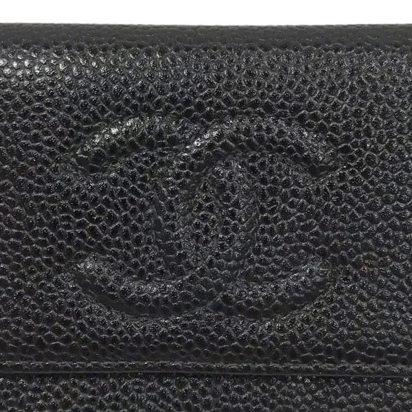 8077000531669 12 CHANEL Card Case Card Holder Caviar Skin Black