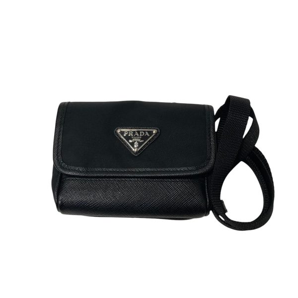 8078000300415 1 PRADA Saffiano Mini Pouch Black Mini Bag