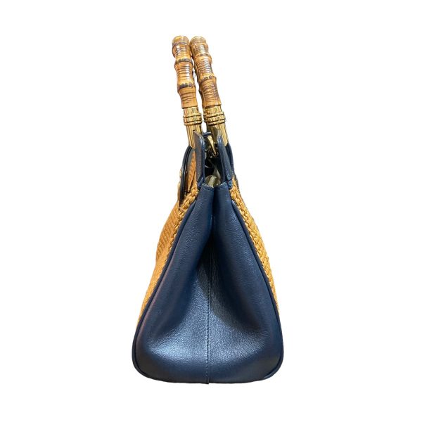 8078000305427 3 GUCCI bamboo handle bag Blue brown