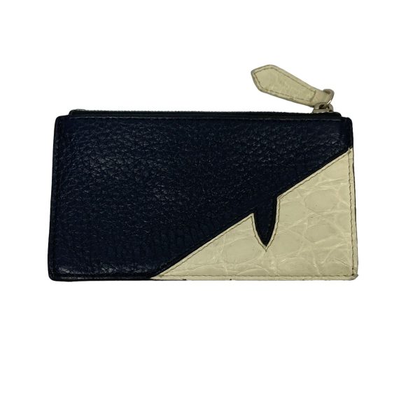 8080000312770 1 FENDI card case Blue Ivory