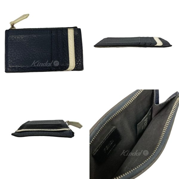 8080000312770 2 FENDI card case Blue Ivory