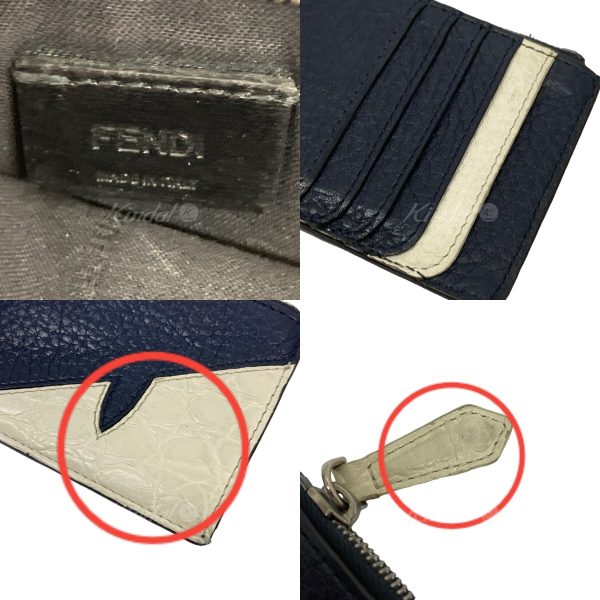 8080000312770 3 FENDI card case Blue Ivory