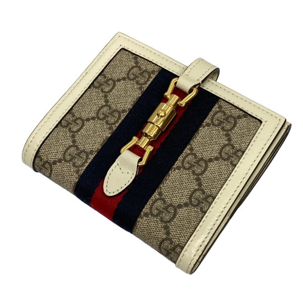 8080000379858 1 GUCCIGG Supreme Wallet Jackie 1961 Beige