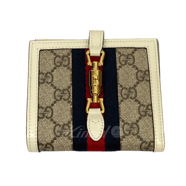 8080000379858 4 GUCCIGG Supreme Wallet Jackie 1961 Beige