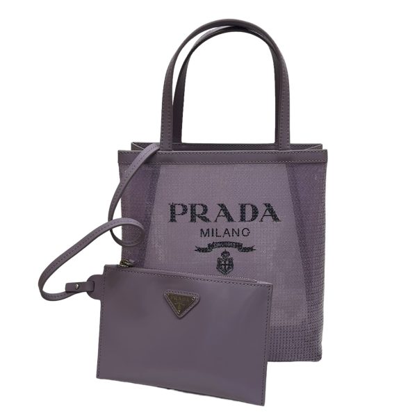 8080000425593 1 PRADA mesh handbag Purple