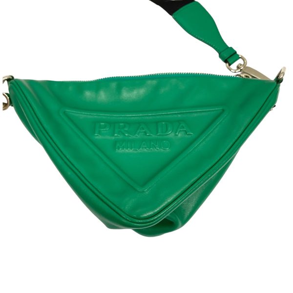 8080000428341 13 PRADA triangle shoulder bag green ONE SIZE