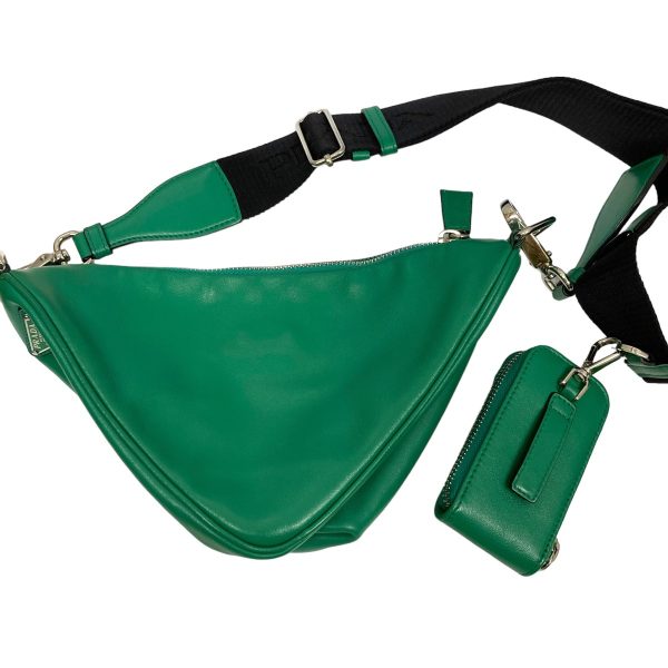 8080000428341 2 PRADA triangle shoulder bag green ONE SIZE