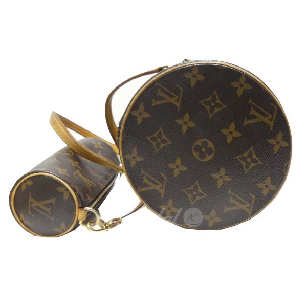 8081000052703 5 LOUIS VUITTON Monogram Papillon GM Handbag Pouch Brown