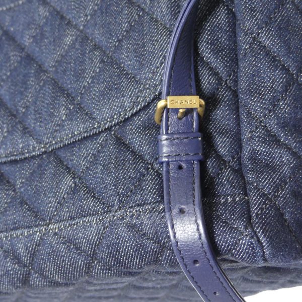 8081000062863 10 CHANEL Cocomark Denim Chain Rucksack Backpack Indigo