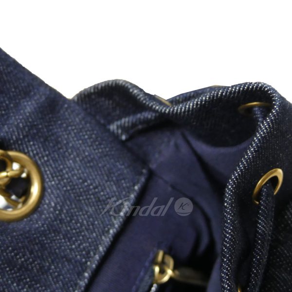 8081000062863 11 CHANEL Cocomark Denim Chain Rucksack Backpack Indigo