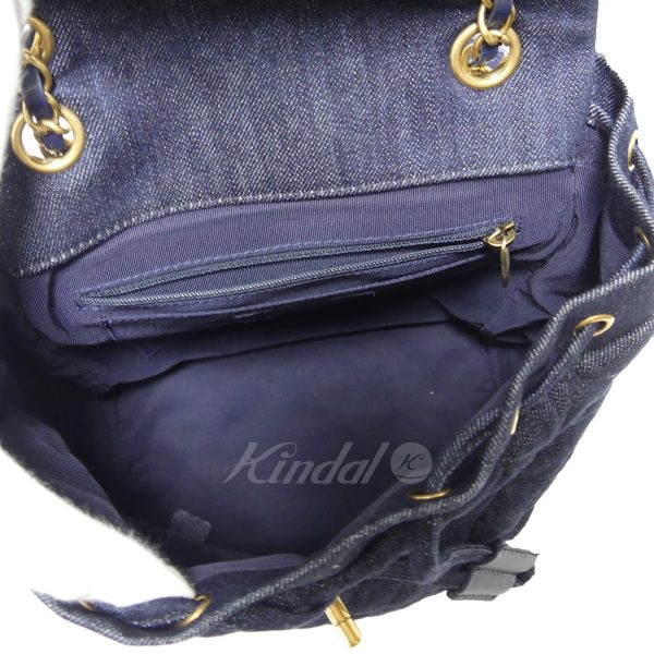 8081000062863 5 CHANEL Cocomark Denim Chain Rucksack Backpack Indigo