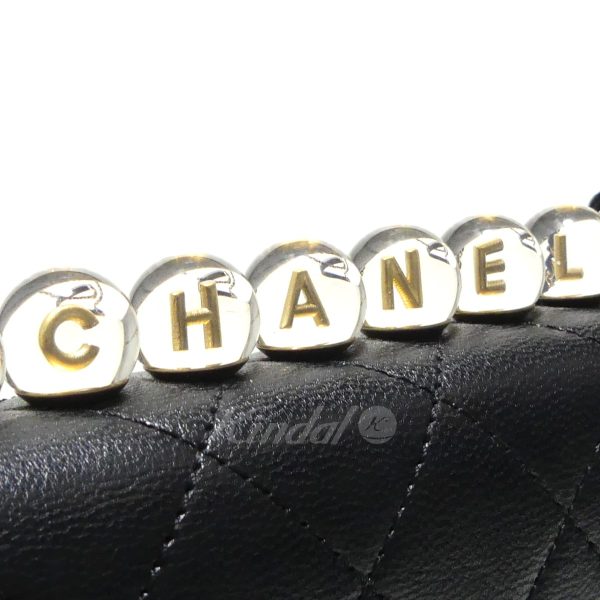 8081000063686 9 CHANEL Coco Mark Fake Pearl Glass Single Chain Shoulder Bag Black