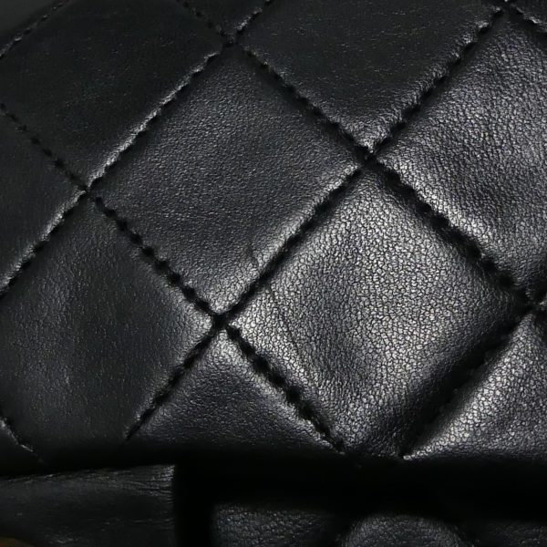 8081000067370 9 CHANEL Matelasse 23 Lambskin Double Flap Double Chain Shoulder Bag Black