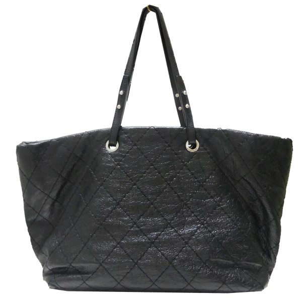 8081000071049 2 CHANEL CocoMark On the Road Quilted Tote Shoulder Bag Black