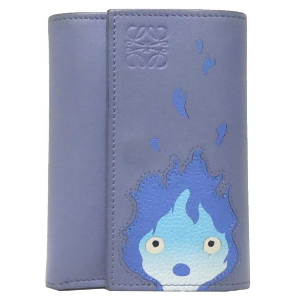 8081000073791 1 LOEWE STUDIO Houses Moving Castle Calcifer Tri fWallet Purple