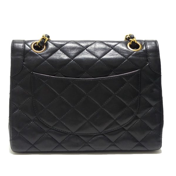 8081000074255 2 CHANEL Matelasse 20 Double Flap Lambskin Chain Shoulder Bag Black