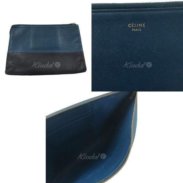 8083000085712 2 CELINE clutch pouch Blue black