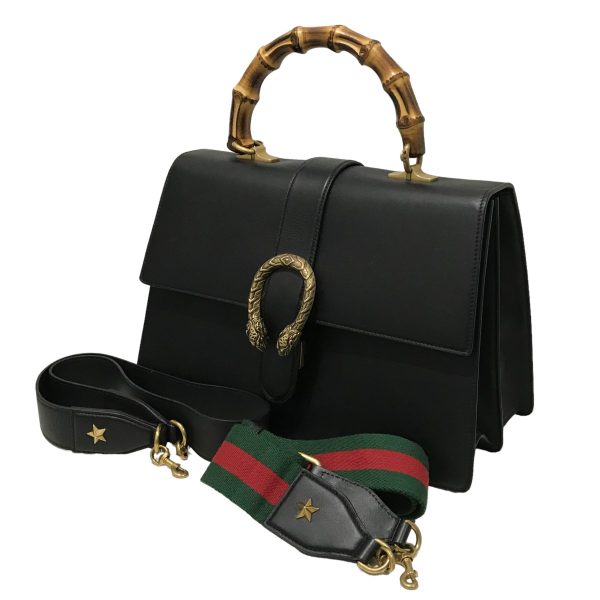 8083000110469 1 GUCCI Dionysus Bamboo Top Handle Bag Black