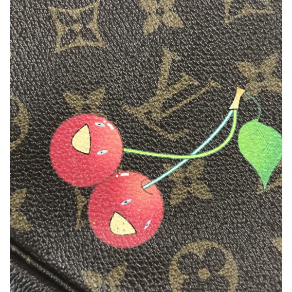 8083000124701 13 LOUIS VUITTON Takashi Murakami Cherry Pochette Accessory Brown