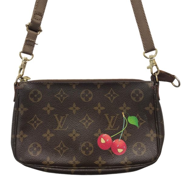 8083000124701 3 LOUIS VUITTON Takashi Murakami Cherry Pochette Accessory Brown